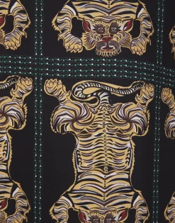 Silk RobeTiger Tiles Black in Twill Silk