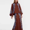 Sleek SkirtSignoria Placée Brown in Satin