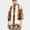 Sleeveless Folk JacketPapyrus Gold in Jacquard