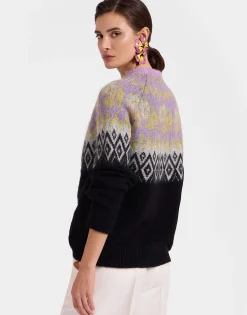 Slope SweaterBlack & Lilac in Wool