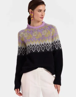 Slope SweaterBlack & Lilac in Wool