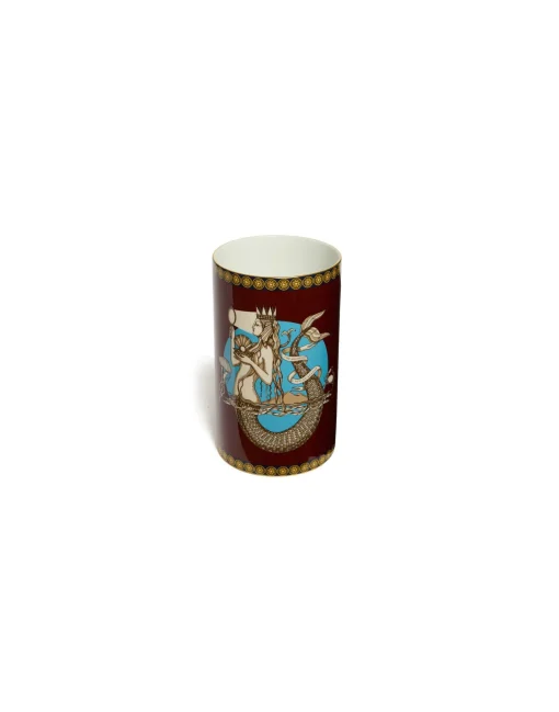 Small Pillar VaseThe Mermaid Bordeaux in Porcelain