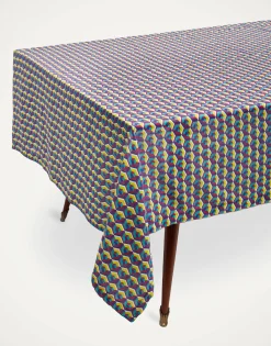Small TableclothCubi Giallo/Fucsia in Linen