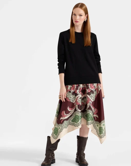 Sporty Foulard DressPortal Placée Brown in Heavy Jersey