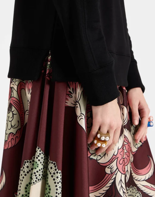 Sporty Foulard DressPortal Placée Brown in Heavy Jersey