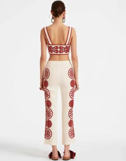 Stretch PantsMedallion Placée Cream in Envers Satin