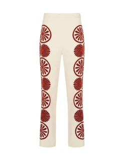 Stretch PantsMedallion Placée Cream in Envers Satin