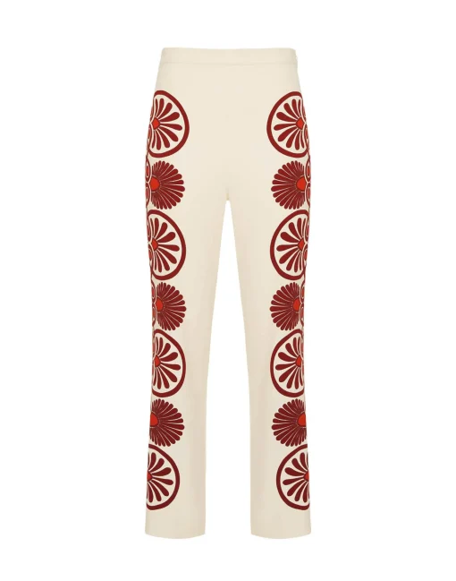 Stretch PantsMedallion Placée Cream in Envers Satin
