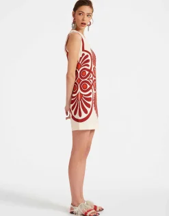 Stretch TunicMedallion Placée Cream in Envers Satin