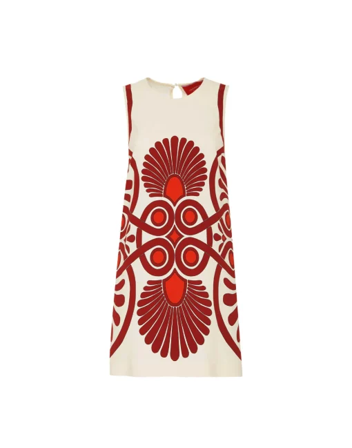 Stretch TunicMedallion Placée Cream in Envers Satin