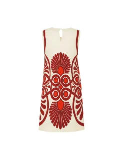 Stretch TunicMedallion Placée Cream in Envers Satin