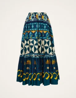 Sunset SkirtCasareale Placèe Emerald in Summer Poplin