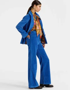 The Flare PantsSolid Light Blue in Velvet Corduroy