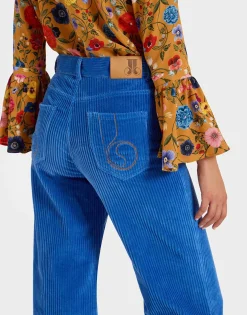 The Flare PantsSolid Light Blue in Velvet Corduroy