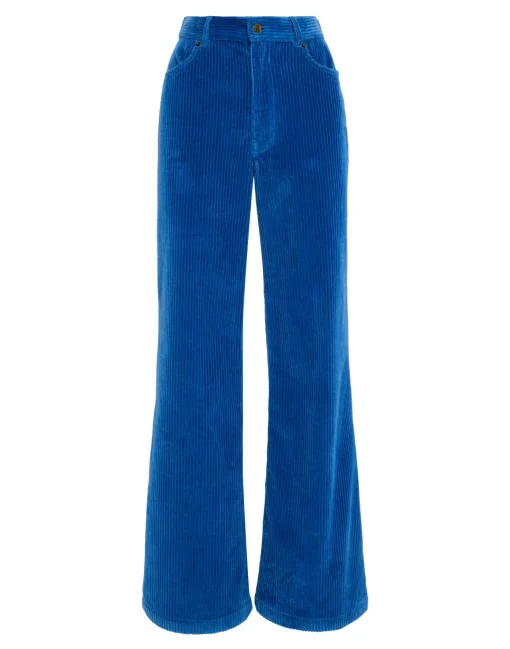 The Flare PantsSolid Light Blue in Velvet Corduroy
