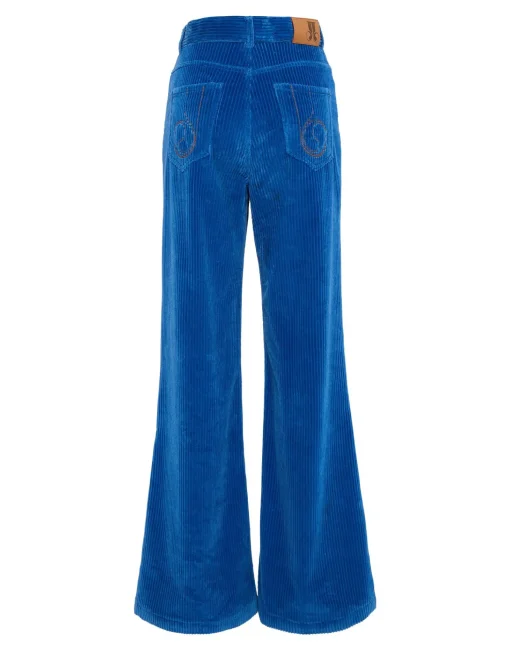 The Flare PantsSolid Light Blue in Velvet Corduroy