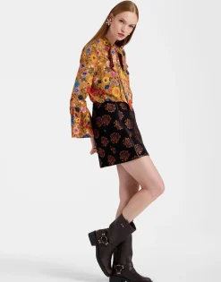 Twiggy SkirtRosette Black in Jacquard