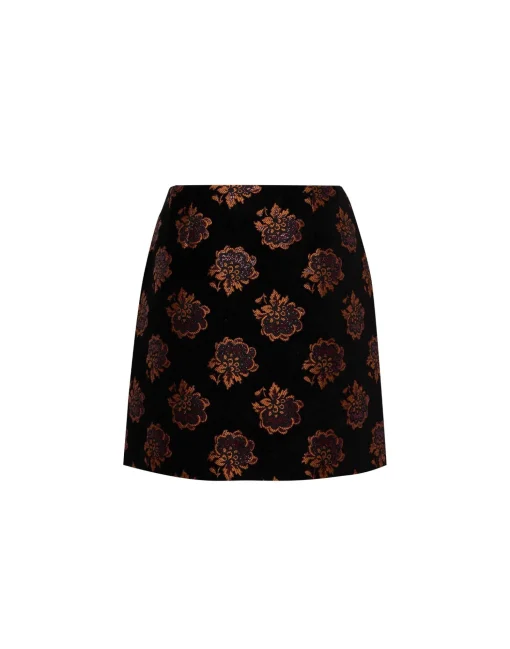 Twiggy SkirtRosette Black in Jacquard