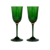 Wine Glasses Set Of 2Green in Murano Glass