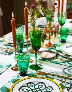 Wine Glasses Set Of 2Green in Murano Glass